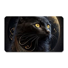 Ai Generated Cat Moon Feline Cute Magnet (rectangular) by Ravend