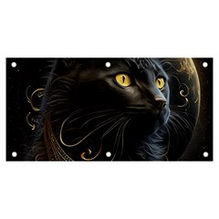 Ai Generated Cat Moon Feline Cute Banner And Sign 6  X 3  by Ravend