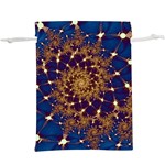Fractal Spiral Art Pattern Blue Design Lightweight Drawstring Pouch (XL) Back