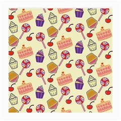 Happy Birthday Cupcake Pattern Lollipop Flat Design Medium Glasses Cloth by Ravend