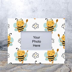 Art Bee Pattern Design Wallpaper Background White Tabletop Photo Frame 4 x6  by Ravend