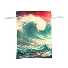 Storm Tsunami Waves Ocean Sea Nautical Nature Painting Lightweight Drawstring Pouch (s) by Ravend