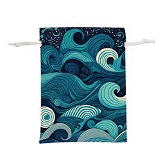 Waves Ocean Sea Abstract Whimsical Abstract Art Lightweight Drawstring Pouch (l) by Ravend