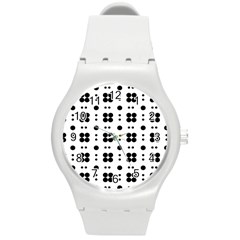 Polka Dot  Svg Round Plastic Sport Watch (m) by 8989