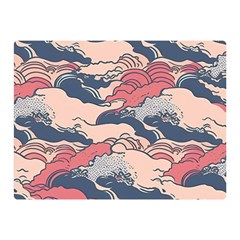 Waves Ocean Sea Water Pattern Rough Seas Premium Plush Fleece Blanket (mini) by Ravend