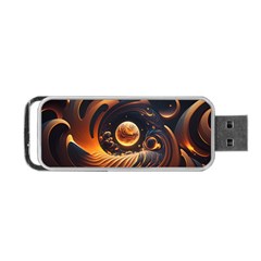 Ai Generated Swirl Space Design Fractal Light Abstract Portable Usb Flash (one Side) by Ravend