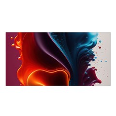 Ai Generated Swirl Splash Blaze Design Art Satin Shawl 45  X 80  by Ravend