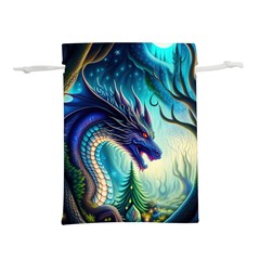 Ai Generated Dragon Fractal Art Texture Lightweight Drawstring Pouch (l) by Ravend