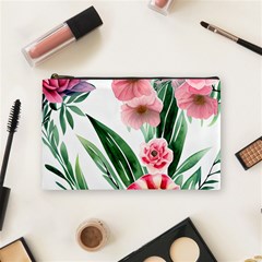 Chic Watercolor Flowers Cosmetic Bag (medium) by GardenOfOphir