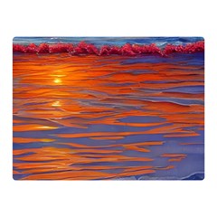 Sunset At The Beach Premium Plush Fleece Blanket (mini) by GardenOfOphir