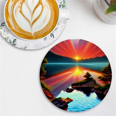 Gorgeous Sunset Uv Print Round Tile Coaster by GardenOfOphir