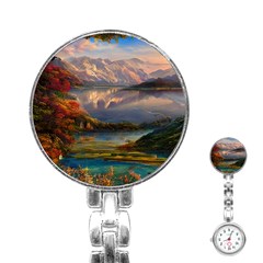 Summer Sunset Stainless Steel Nurses Watch by GardenOfOphir