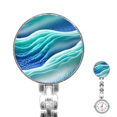 Pastel Beach Wave I Stainless Steel Nurses Watch by GardenOfOphir