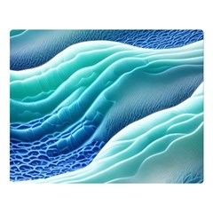 Pastel Beach Wave I One Side Premium Plush Fleece Blanket (large) by GardenOfOphir