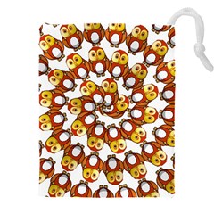 Owl Animal Bird Nature Feather Eyes Plumage Drawstring Pouch (5xl) by Ravend
