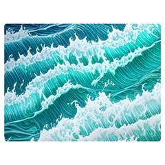 Waves On The Ocean Ii One Side Premium Plush Fleece Blanket (extra Small) by GardenOfOphir