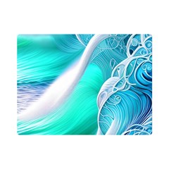 Pastel Simple Wave One Side Premium Plush Fleece Blanket (mini) by GardenOfOphir