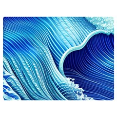 Wave One Side Premium Plush Fleece Blanket (extra Small) by GardenOfOphir