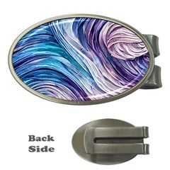 Abstract Pastel Ocean Waves Money Clips (oval)  by GardenOfOphir