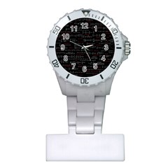 Black Background With Text Overlay Digital Art Mathematics Plastic Nurses Watch by Jancukart