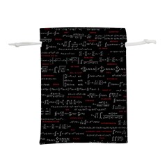 Black Background With Text Overlay Digital Art Mathematics Lightweight Drawstring Pouch (l) by Jancukart