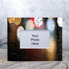 Rain On Window White Tabletop Photo Frame 4 x6  by artworkshop