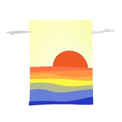Sunset Nature Sea Ocean Lightweight Drawstring Pouch (s) by Ravend