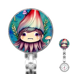 Enchantment Mushrooms Stainless Steel Nurses Watch by GardenOfOphir