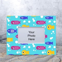 Fish Graphic Seamless Pattern Seamless Pattern White Tabletop Photo Frame 4 x6  by Ravend