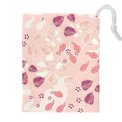Leaves Foliage Boho Art Boho Style Pastel Nature Drawstring Pouch (5xl) by Ravend