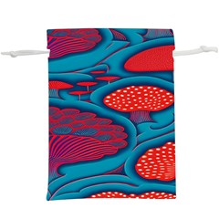 Vintage Ornate Mushroom Leafage Wallpaper Lightweight Drawstring Pouch (xl) by Ravend