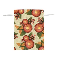 Flowers Leaves Pattern Flora Botany Drawing Art Lightweight Drawstring Pouch (s) by Ravend