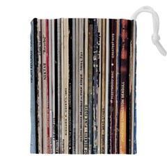 Vintage Vinyl Records Collection Drawstring Pouch (4xl) by Jancukart