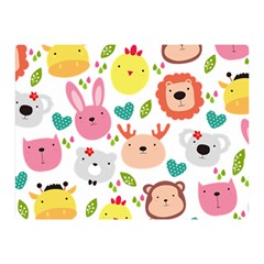 Cute Animals Cartoon Seamless Background Premium Plush Fleece Blanket (mini) by Jancukart