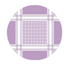 Square Purple Pattern Bead Purple Keffiyeh Purple Geometric Headdress Angle Violet Rectangle Mini Round Pill Box (pack Of 5) by Jancukart