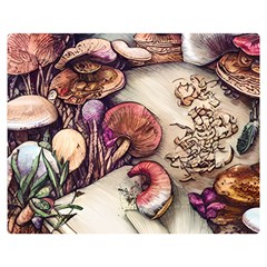 Dainty Mushroom Pendant One Side Premium Plush Fleece Blanket (medium) by GardenOfOphir