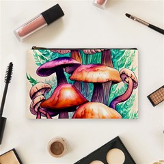 Witchy Mushrooms In The Woods Cosmetic Bag (medium) by GardenOfOphir