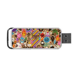 Multicolored Doodle Art Wallpaper Portable Usb Flash (one Side) by Jancukart