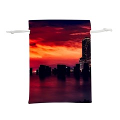 New York City Urban Skyline Harbor Bay Reflections Lightweight Drawstring Pouch (s) by Jancukart