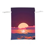 Sunset Ocean Beach Water Tropical Island Vacation 5 Lightweight Drawstring Pouch (S) Front