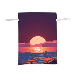Sunset Ocean Beach Water Tropical Island Vacation 5 Lightweight Drawstring Pouch (l) by Pakemis