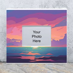 Sunset Ocean Beach Water Tropical Island Vacation 4 White Wall Photo Frame 5  X 7  by Pakemis