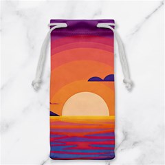 Sunset Ocean Beach Water Tropical Island Vacation Landscape Jewelry Bag by Pakemis