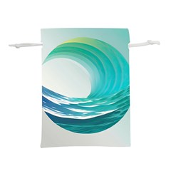 Tsunami Tidal Wave Wave Minimalist Ocean Sea 2 Lightweight Drawstring Pouch (l) by Pakemis