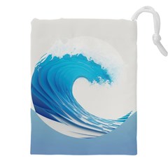 Wave Tsunami Tidal Wave Ocean Sea Water Drawstring Pouch (4xl) by Pakemis