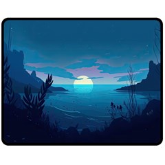Ai Generated Ocean Sea Water Anime Nautical 2 Fleece Blanket (medium) by Pakemis