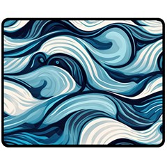 Pattern Ocean Waves Arctic Ocean Blue Nature Sea Fleece Blanket (medium) by Pakemis