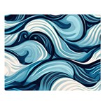 Pattern Ocean Waves Arctic Ocean Blue Nature Sea One Side Premium Plush Fleece Blanket (Large) 80 x60  Blanket Front