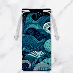 Waves Ocean Sea Abstract Whimsical Abstract Art Jewelry Bag by Pakemis