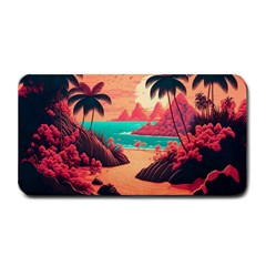 Tropical Beach Sea Jungle Ocean Landscape Medium Bar Mat by Pakemis